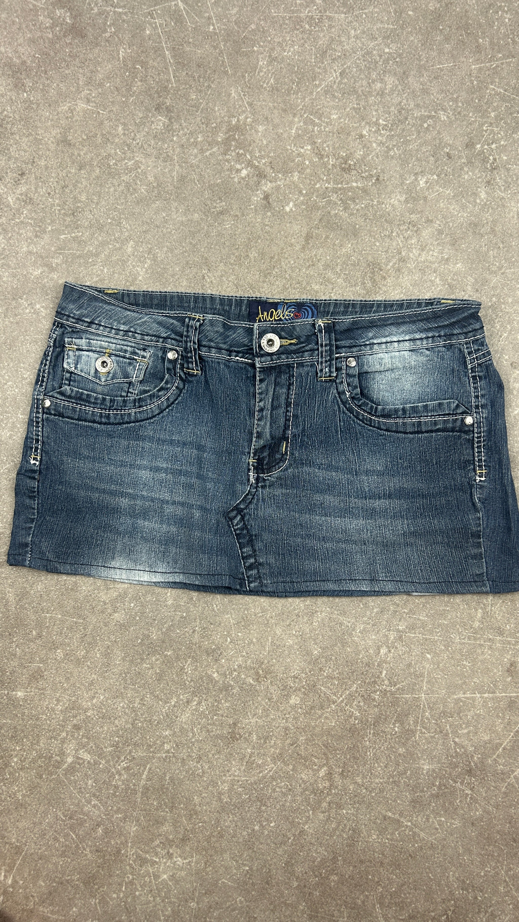 Hydraulic Denim Miniskirt
