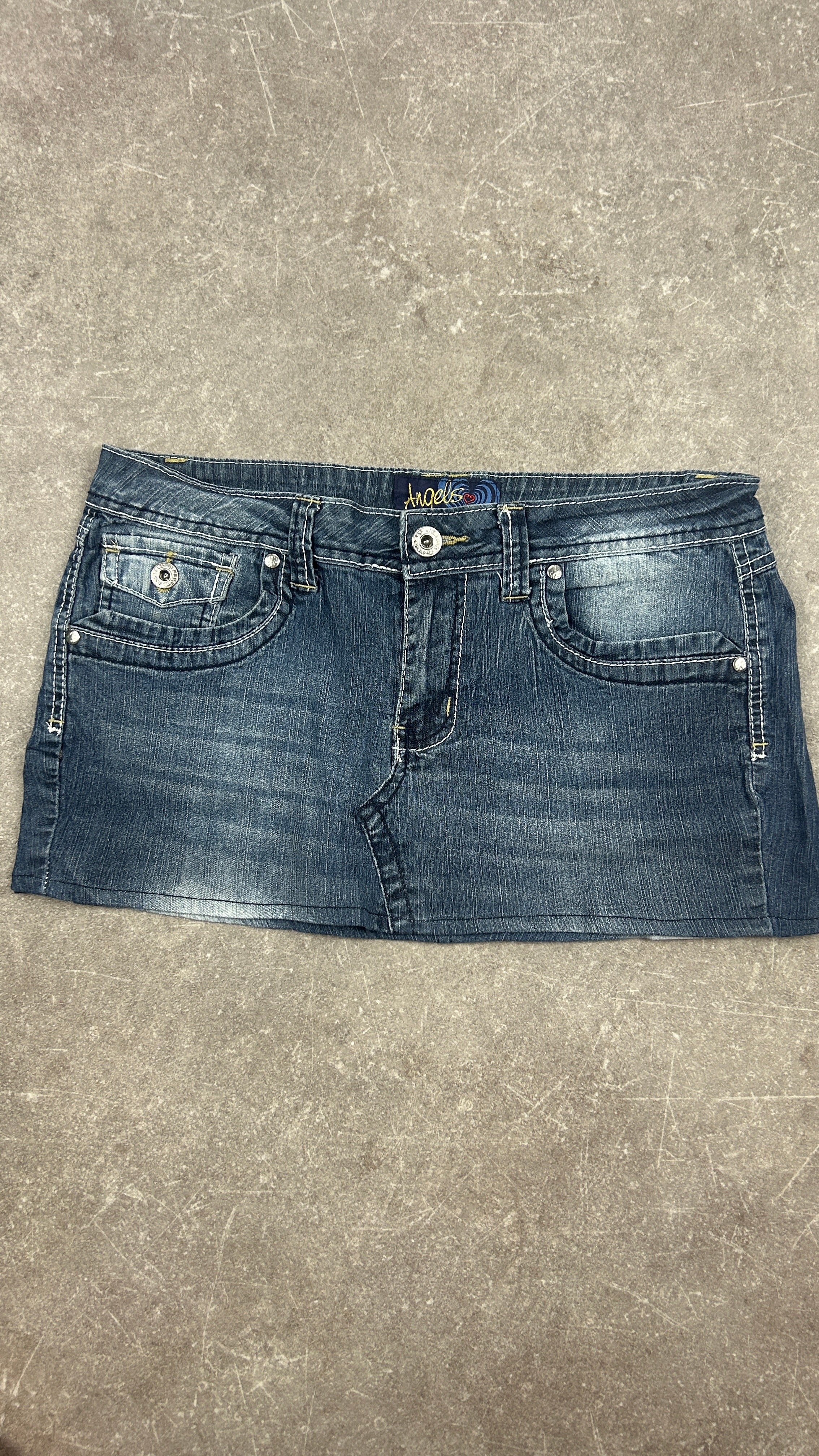Hydraulic Denim Miniskirt