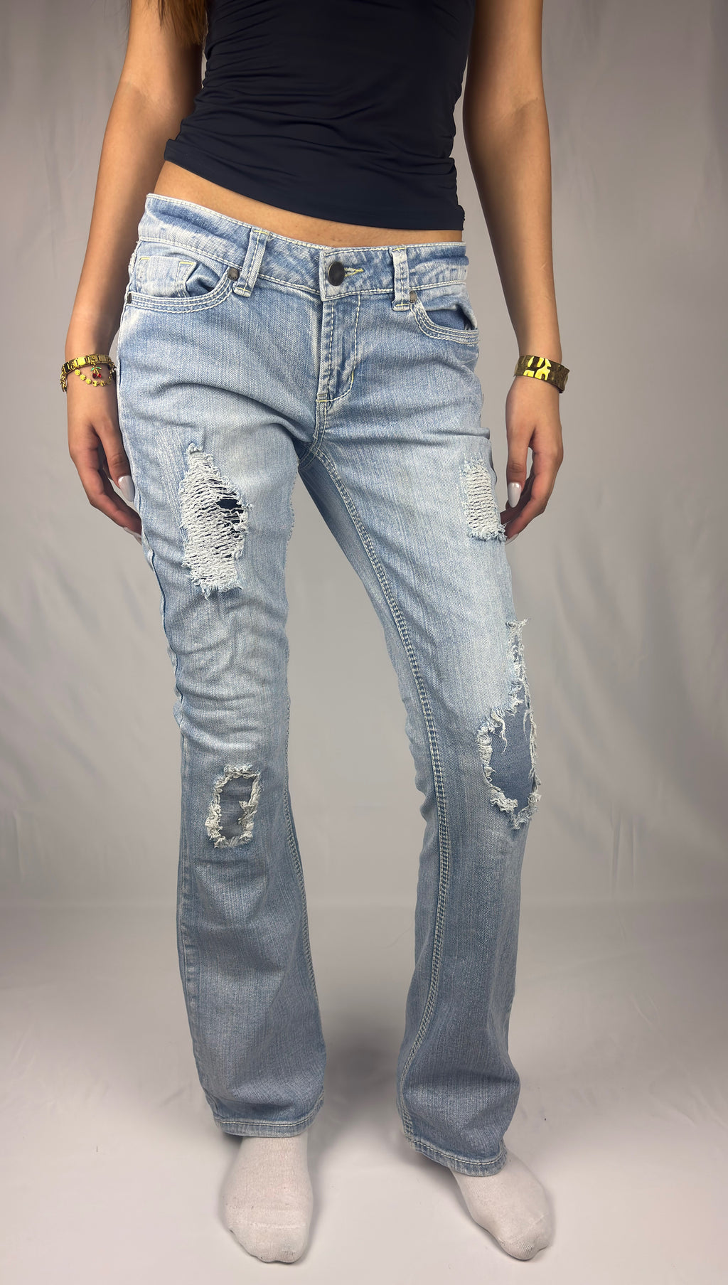 Y2K Diamond Pocket Flare