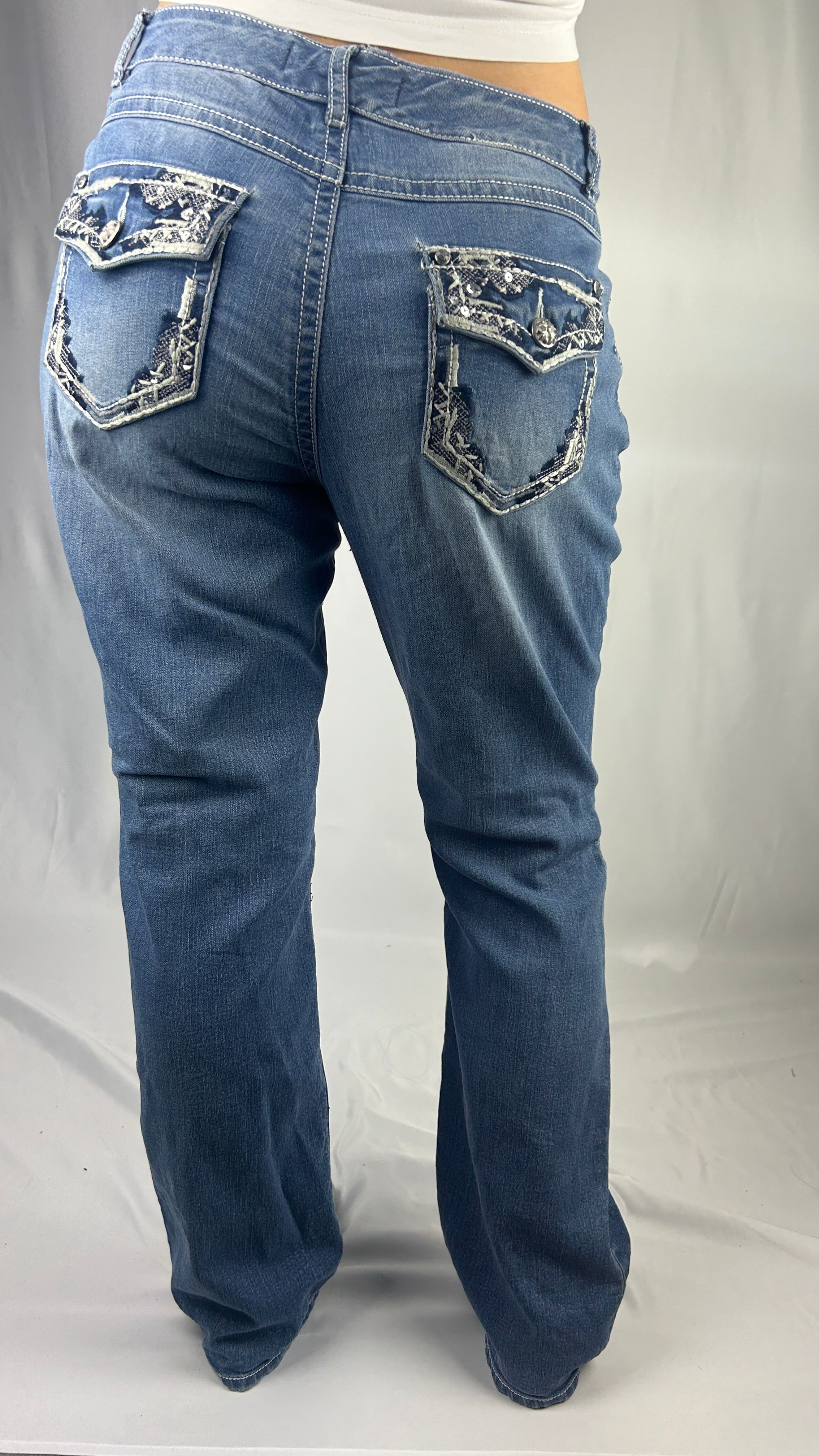Flap Pocket Bootcut Jeans