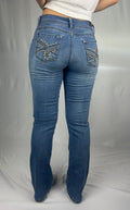 Low Waist Rhinestone Bootcut Jeans