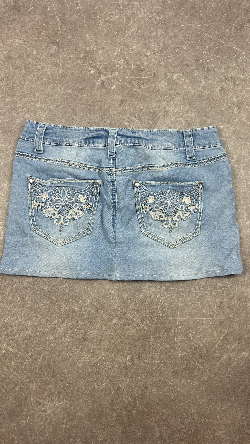 Floralscroll Denim Miniskirt