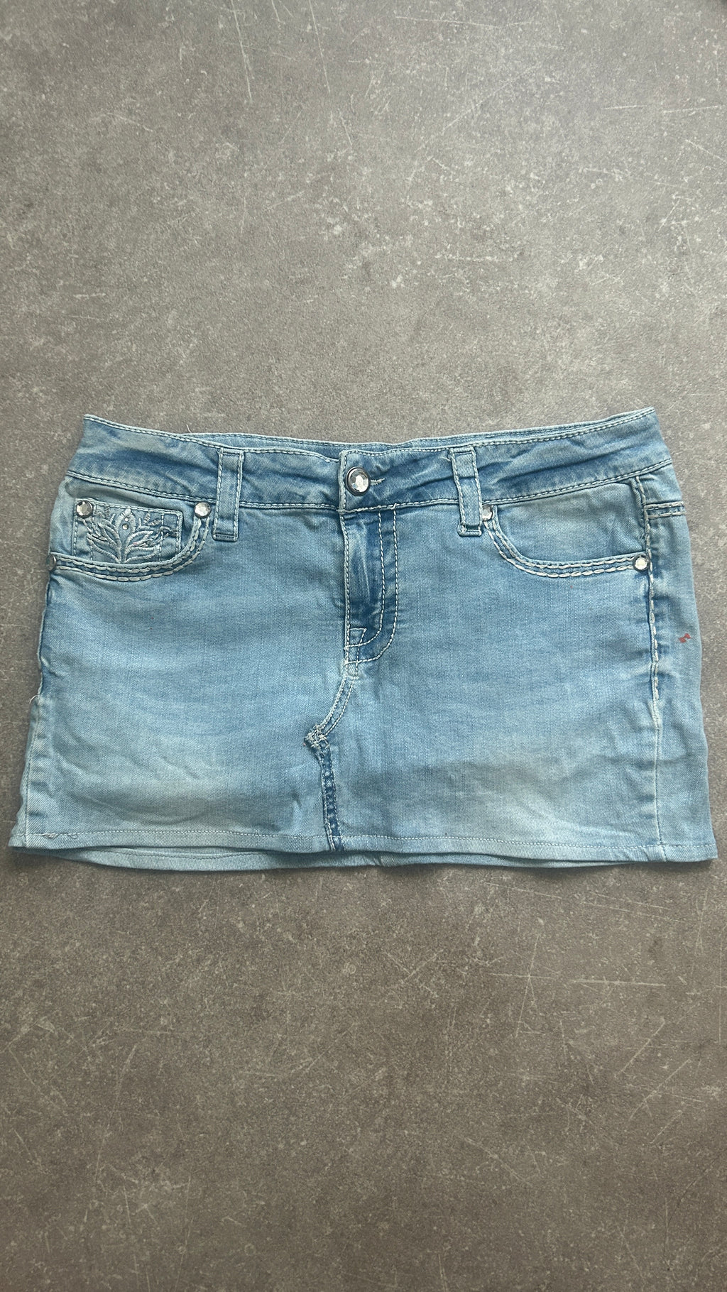Floralscroll Denim Miniskirt