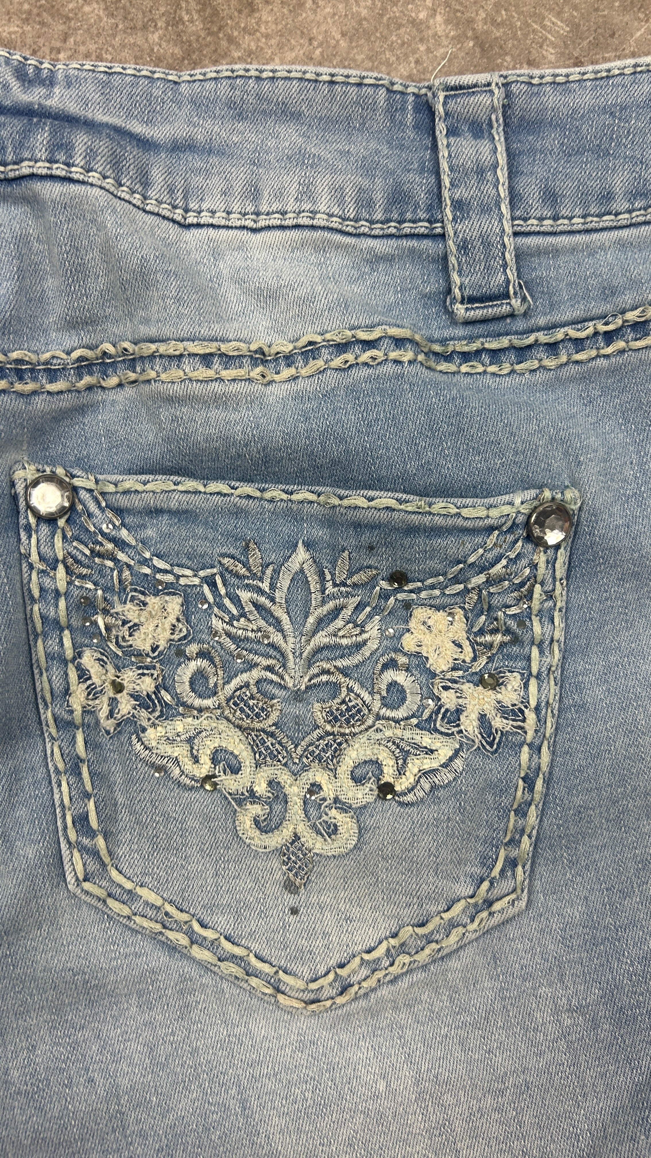 Floralscroll Denim Miniskirt