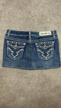 Rhinestone Vintage Denim Miniskirt