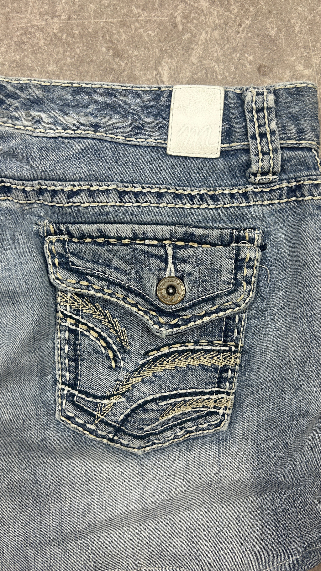 Flappocket Vintage Denim Miniskirt