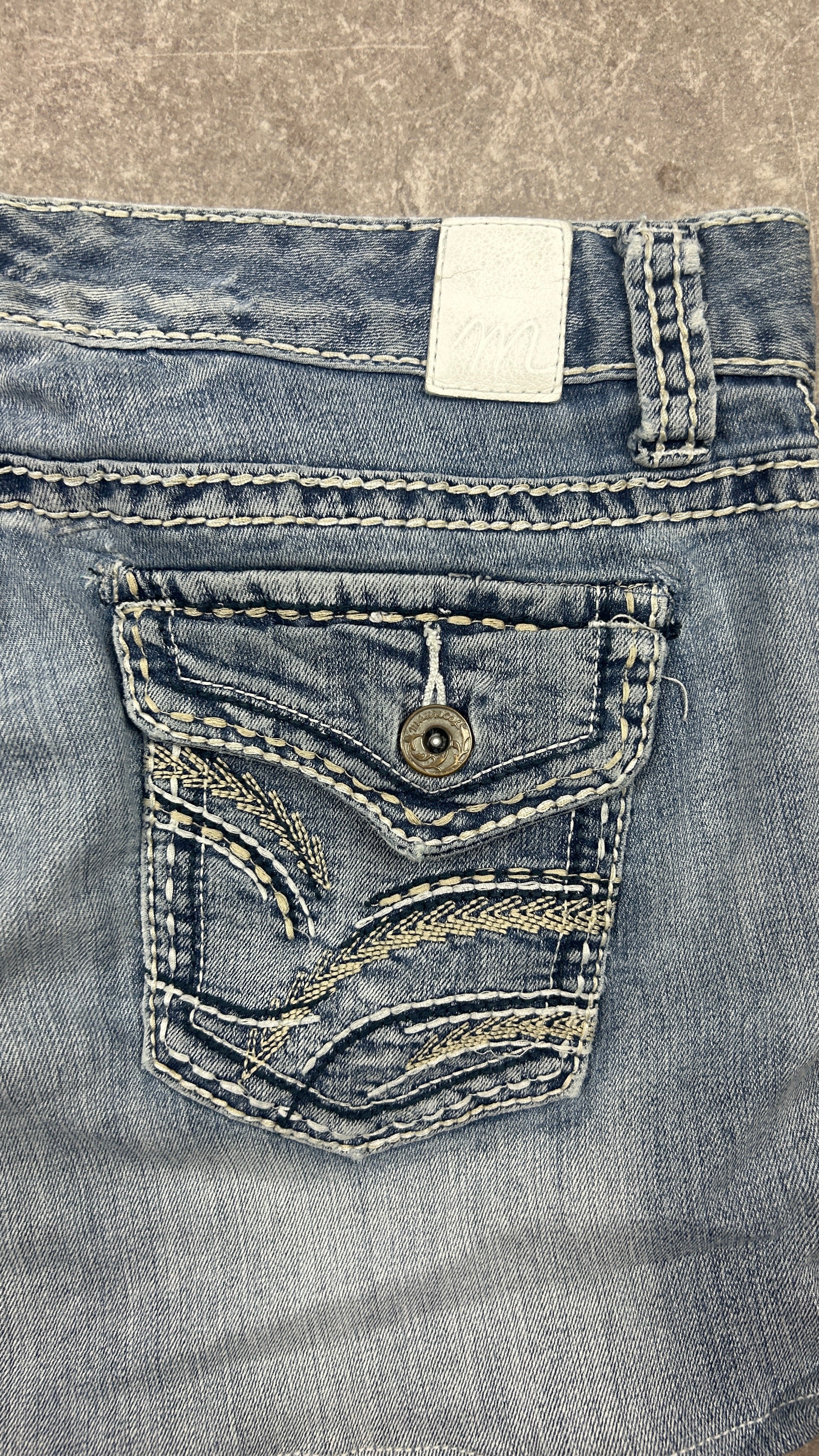 Flappocket Vintage Denim Miniskirt
