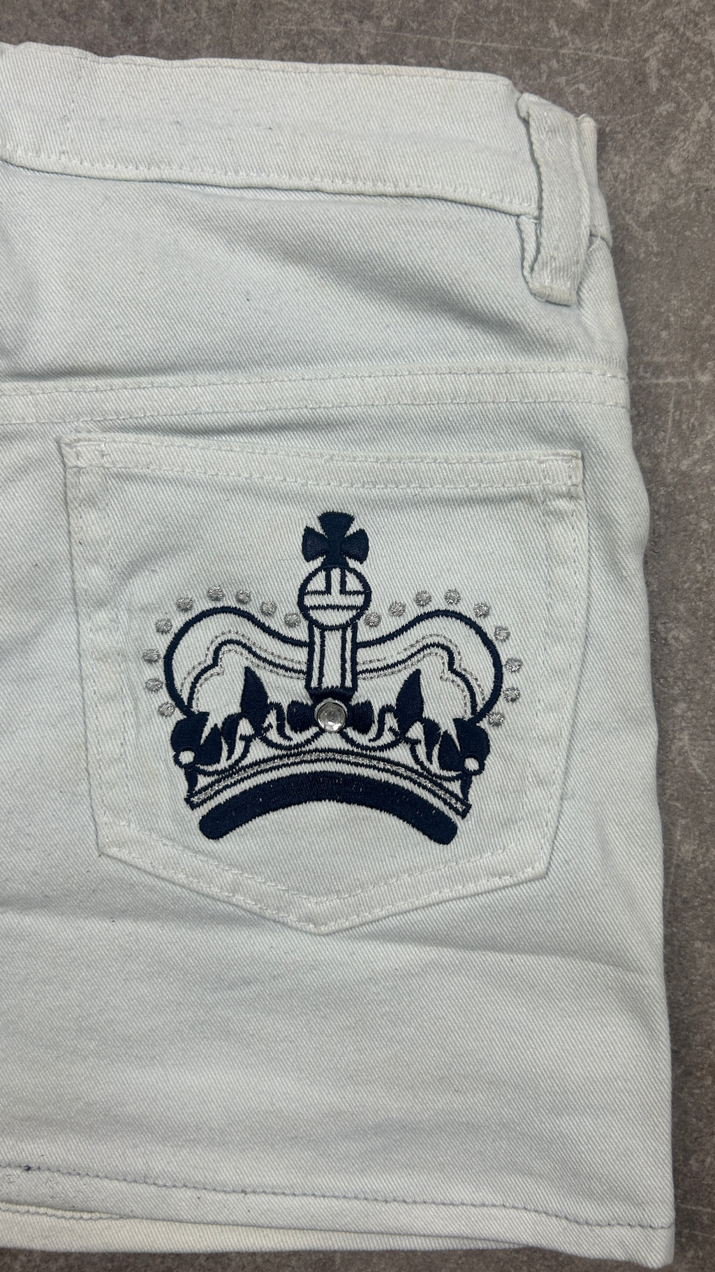 White Crown Denim Miniskirt