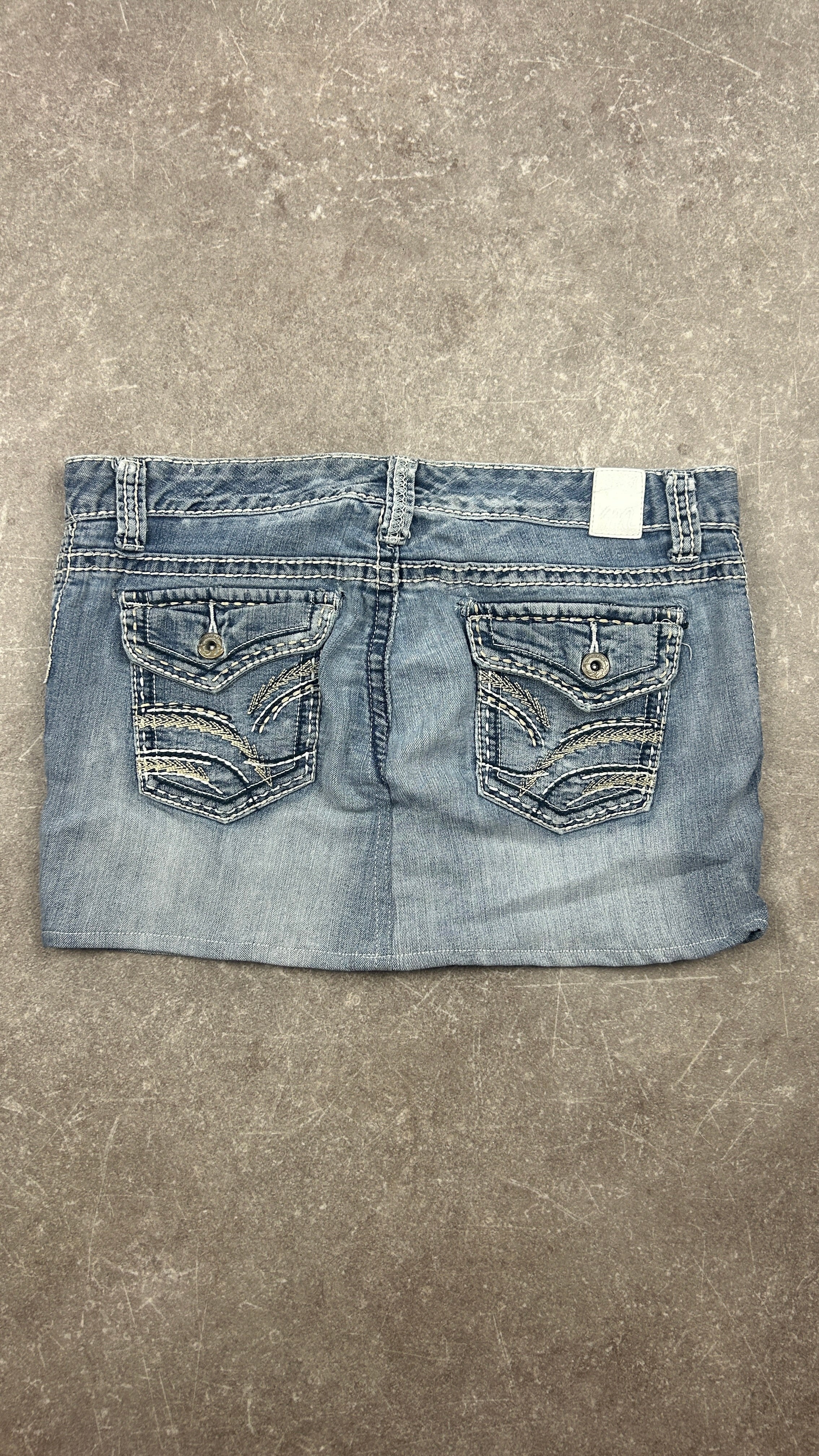 Flappocket Vintage Denim Miniskirt