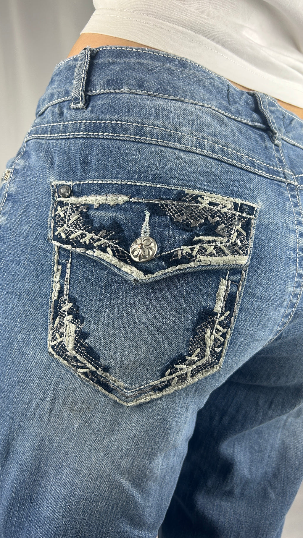 Flap Pocket Bootcut Jeans