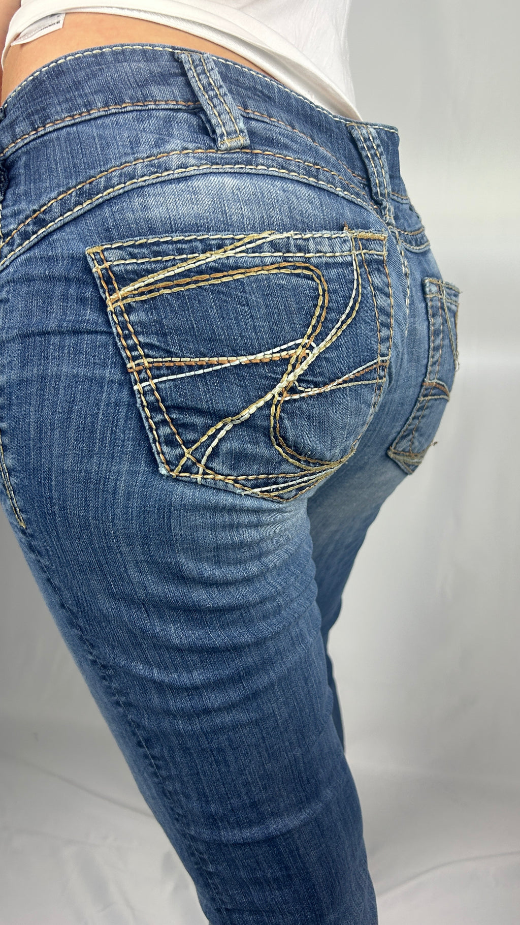 Contrast Stitch Bootcut Jeans