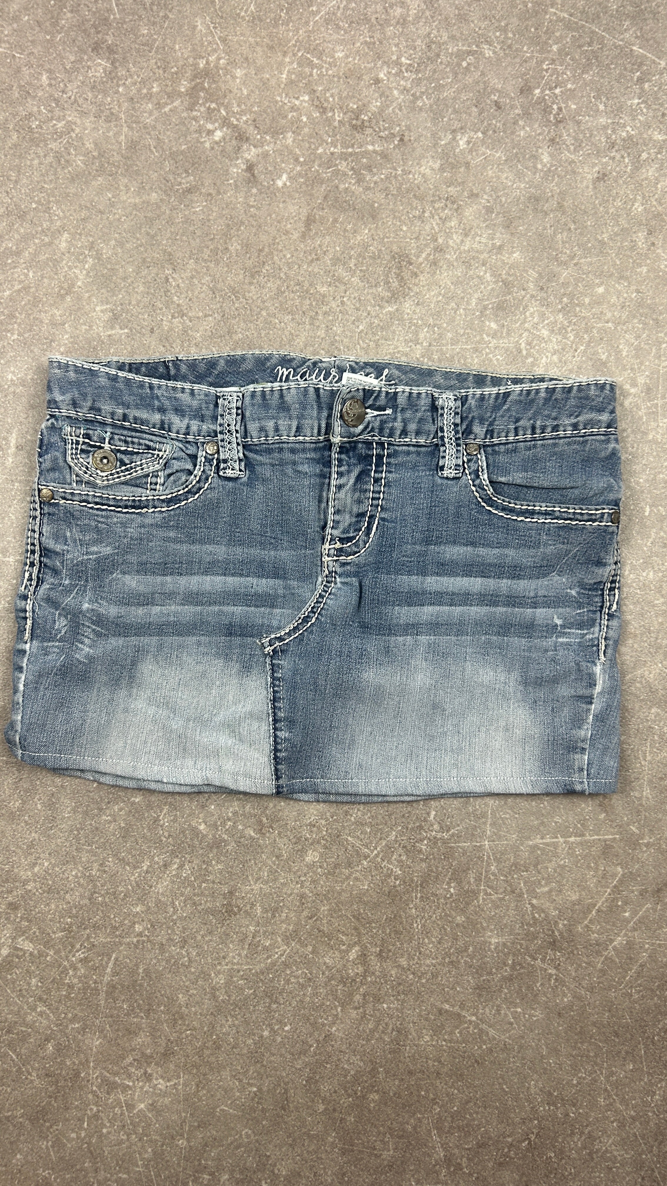 Flappocket Vintage Denim Miniskirt