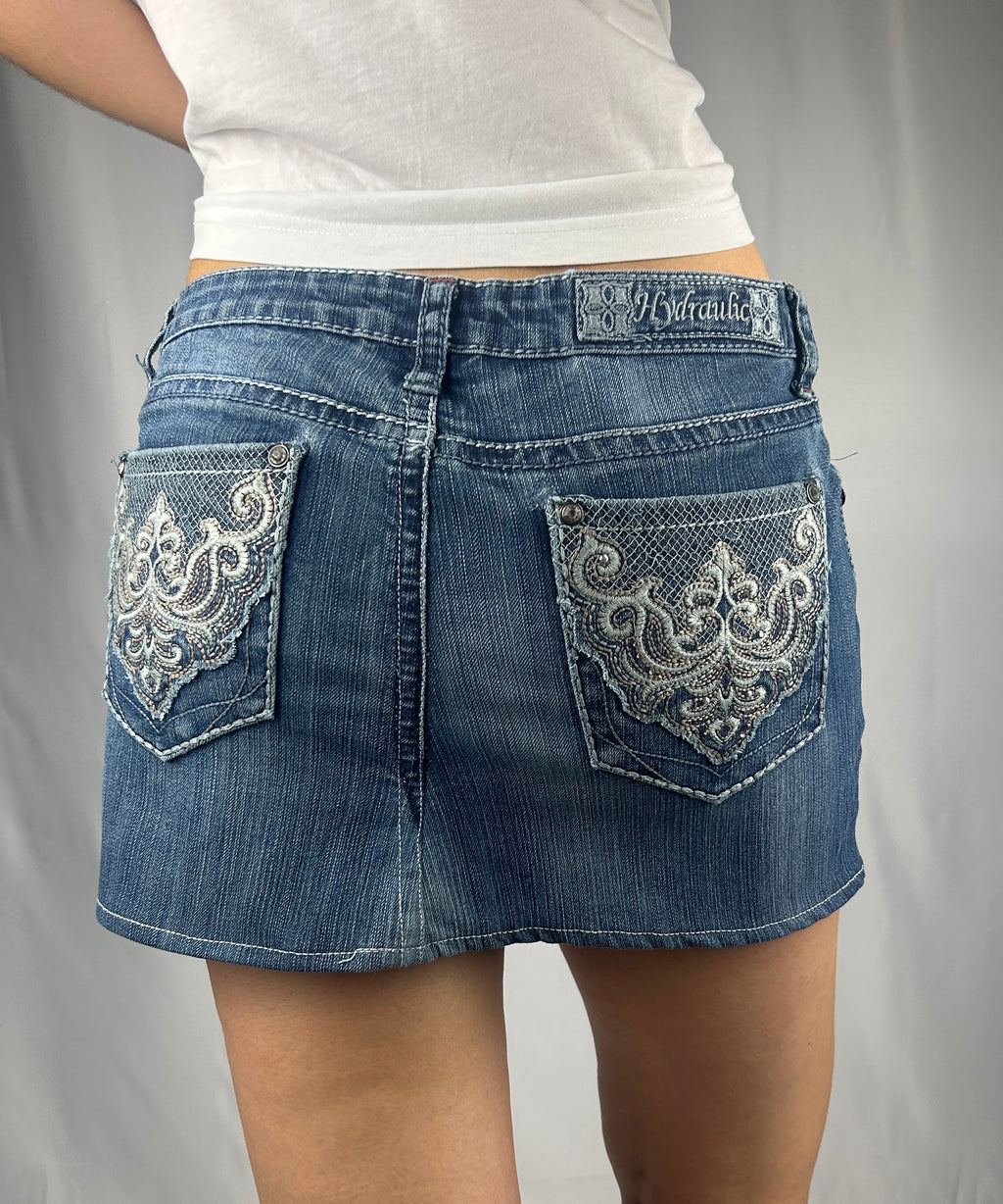 Ornatepocket Denim Miniskirt