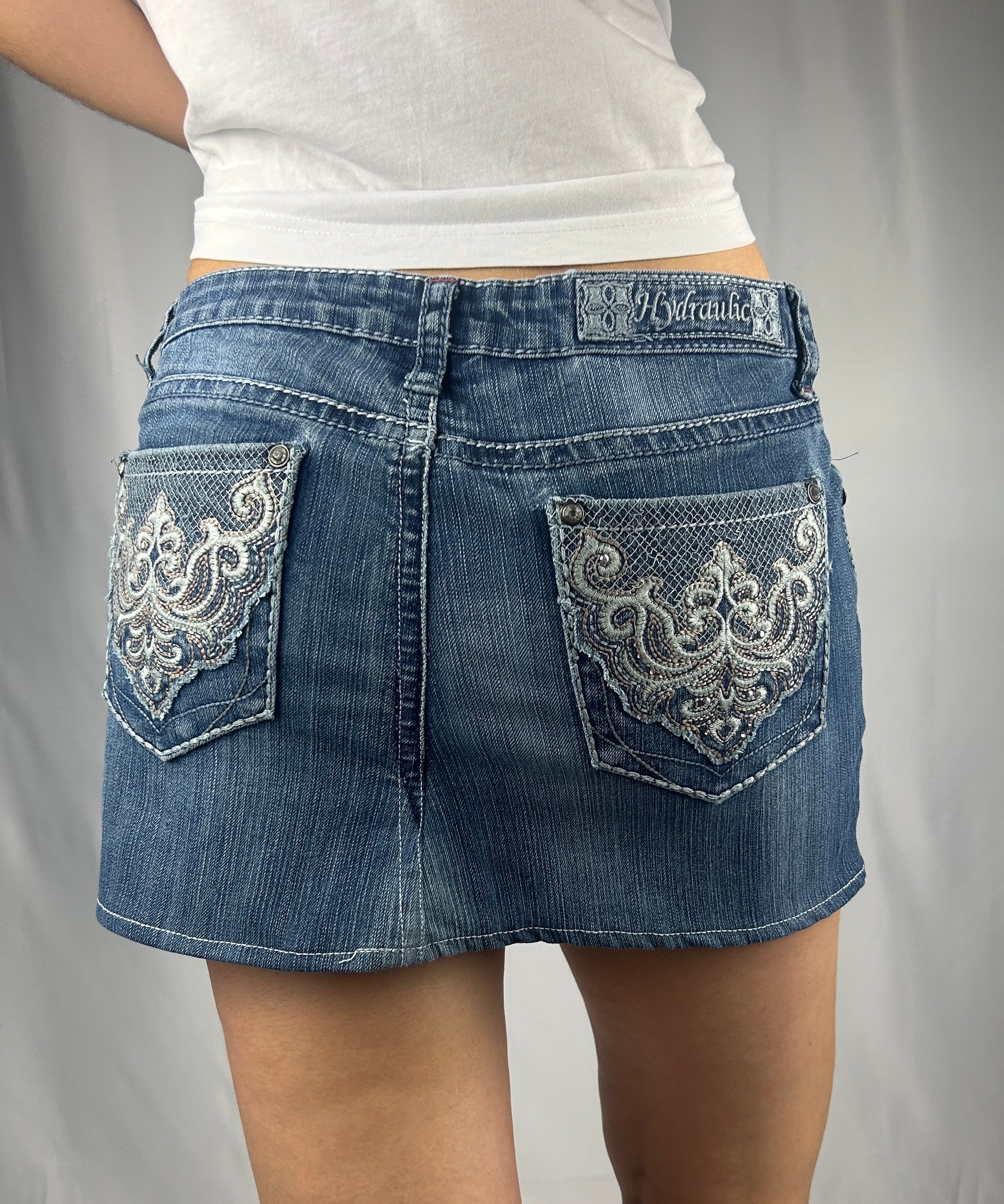 Ornatepocket Denim Miniskirt