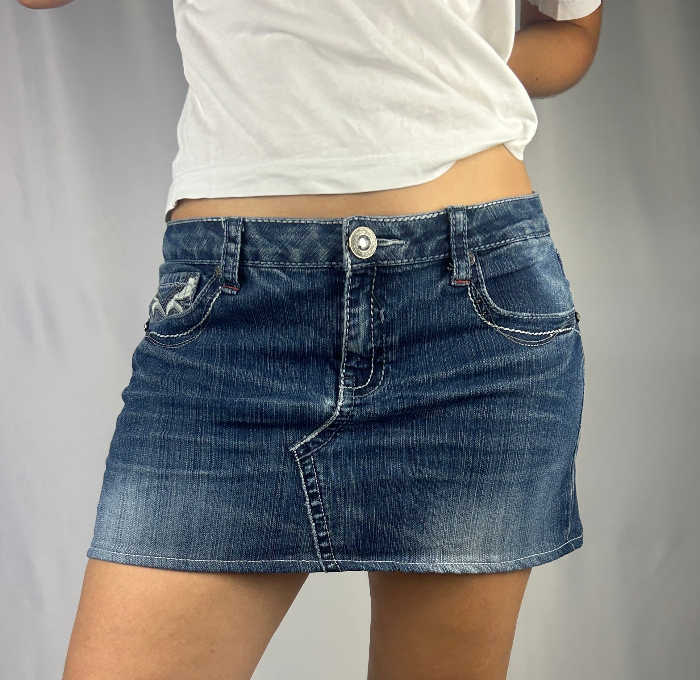 Ornatepocket Denim Miniskirt