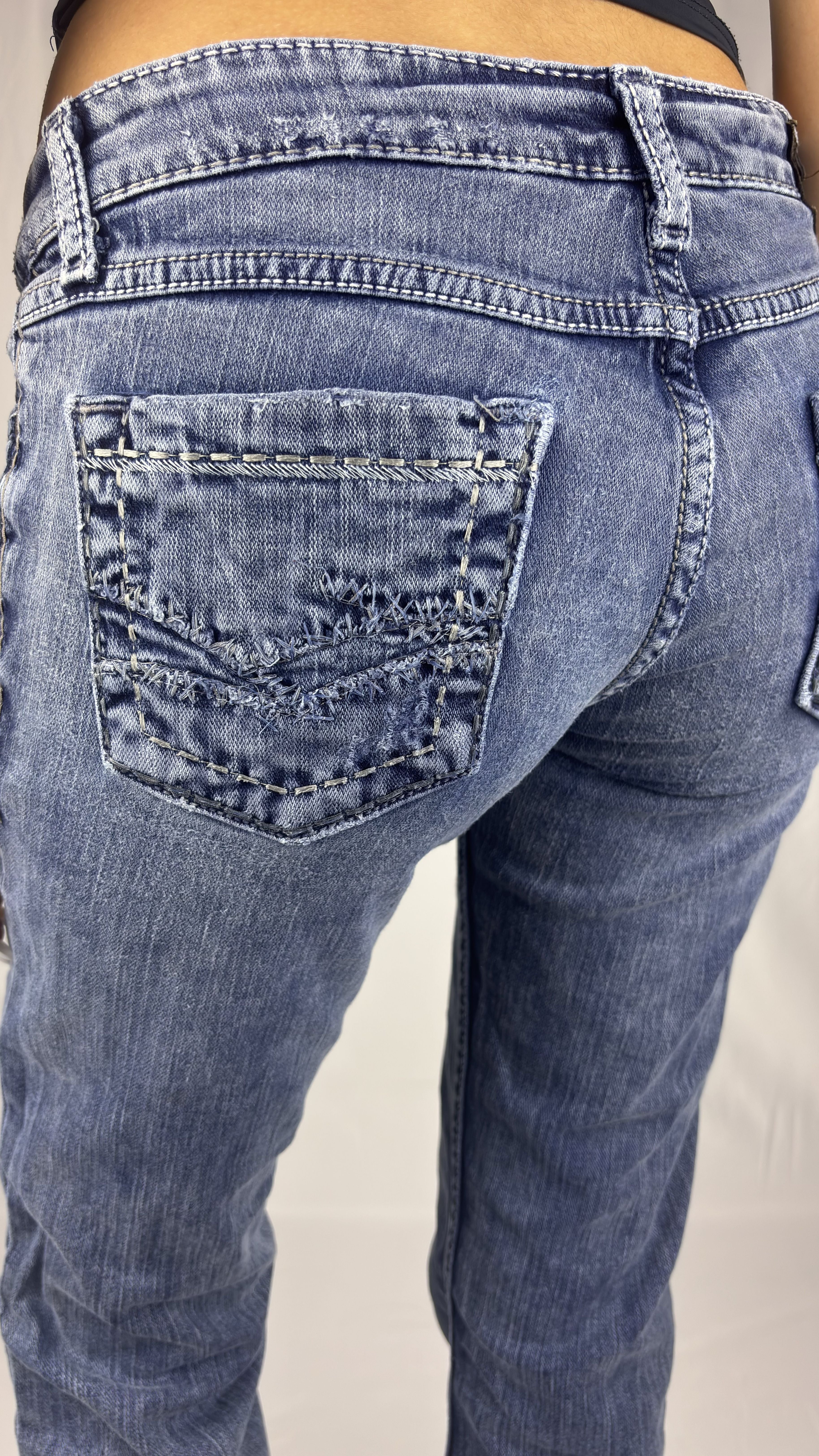 Y2K Raw Pocket Bootcut Jeans