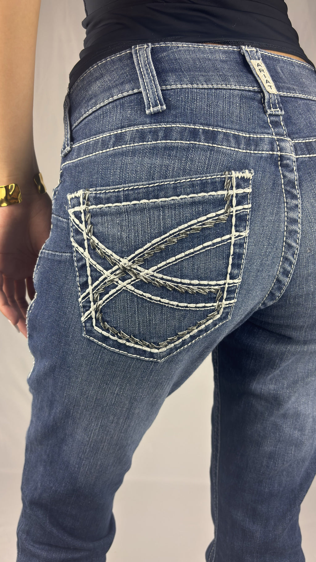 Y2K Contrast Stitch Bootcut Jeans