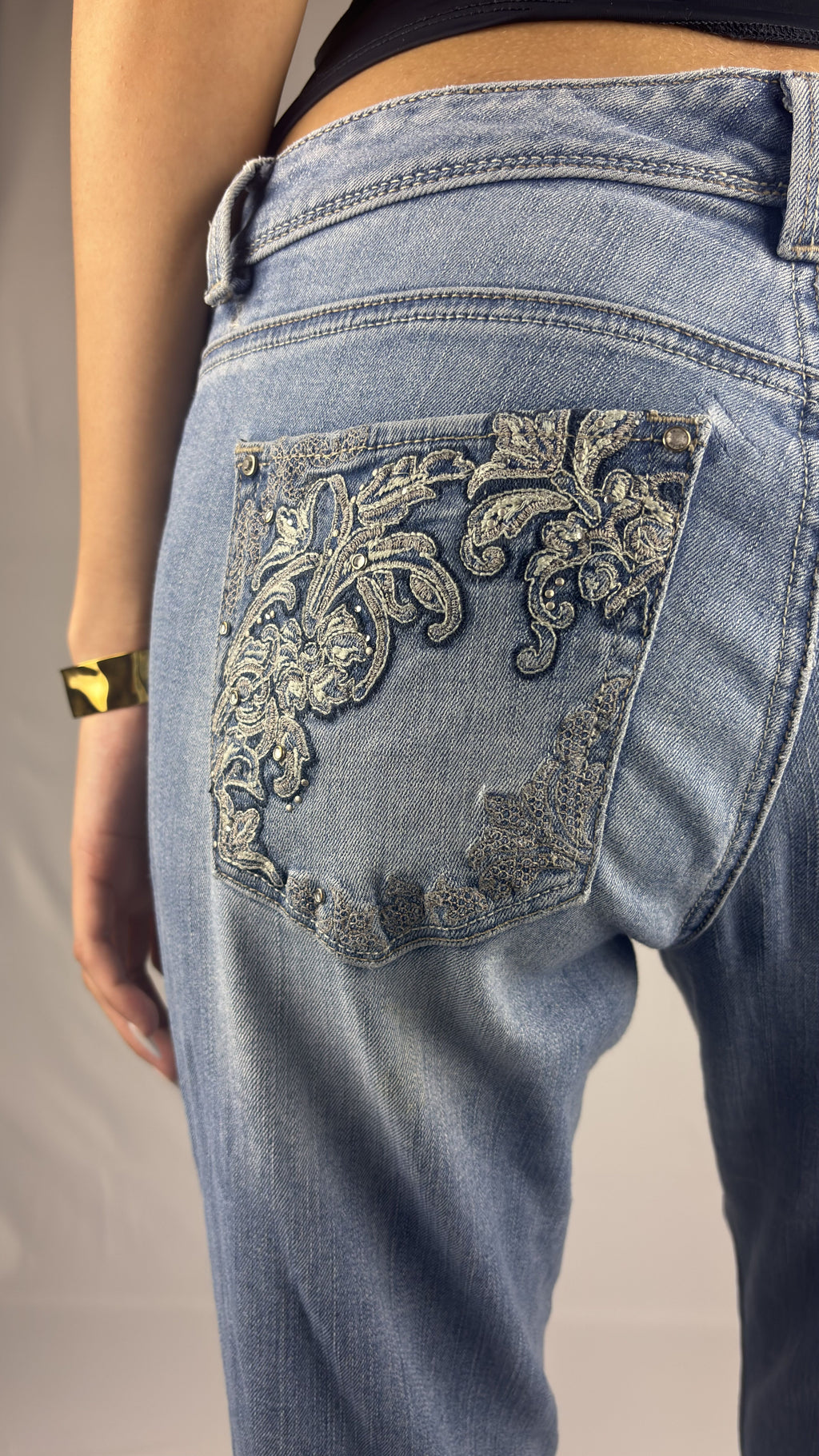 Y2K Floral Pocket Bootcut Jeans