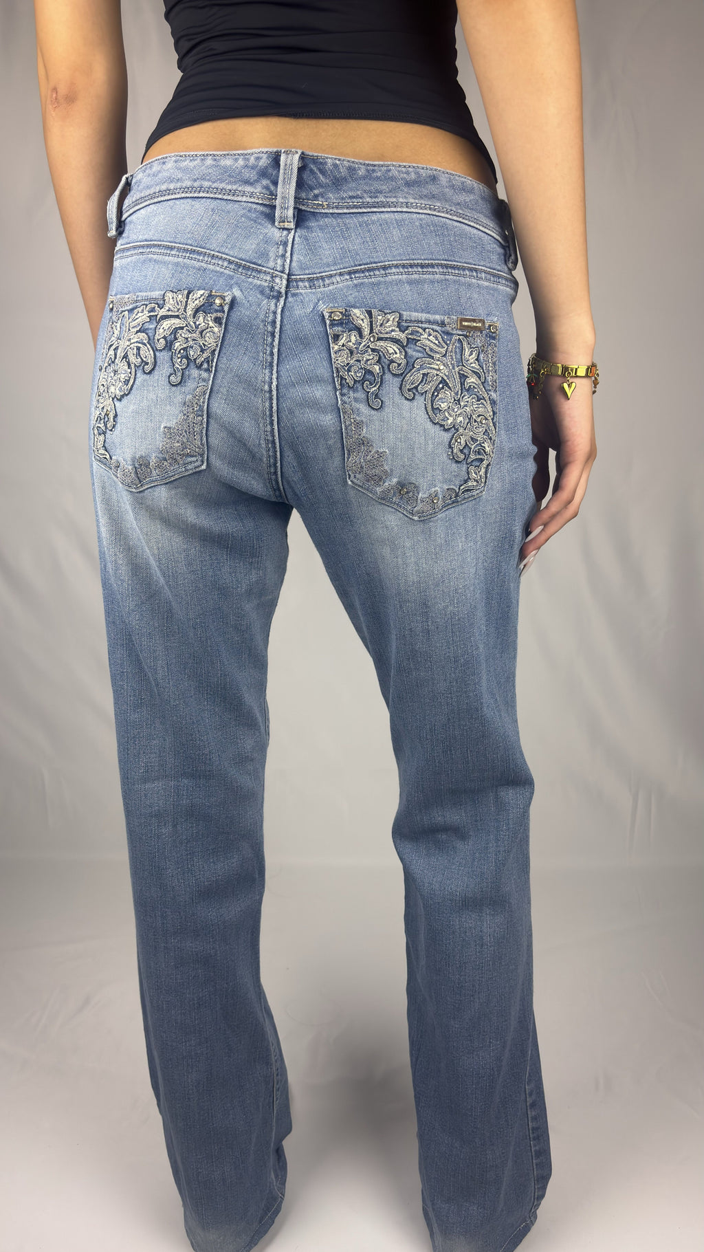 Y2K Floral Pocket Bootcut Jeans